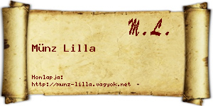 Münz Lilla névjegykártya